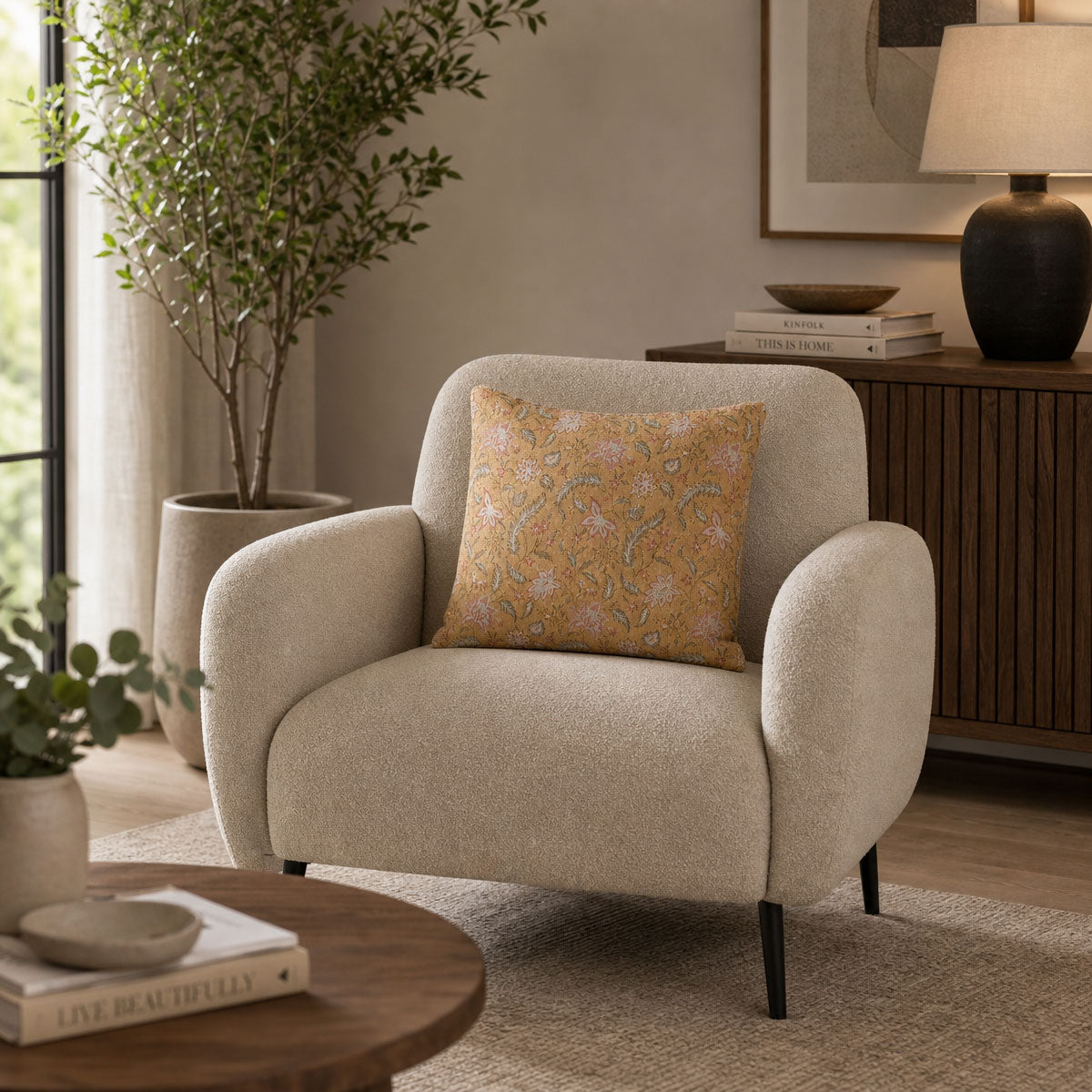 Aranyani cushion on armchair