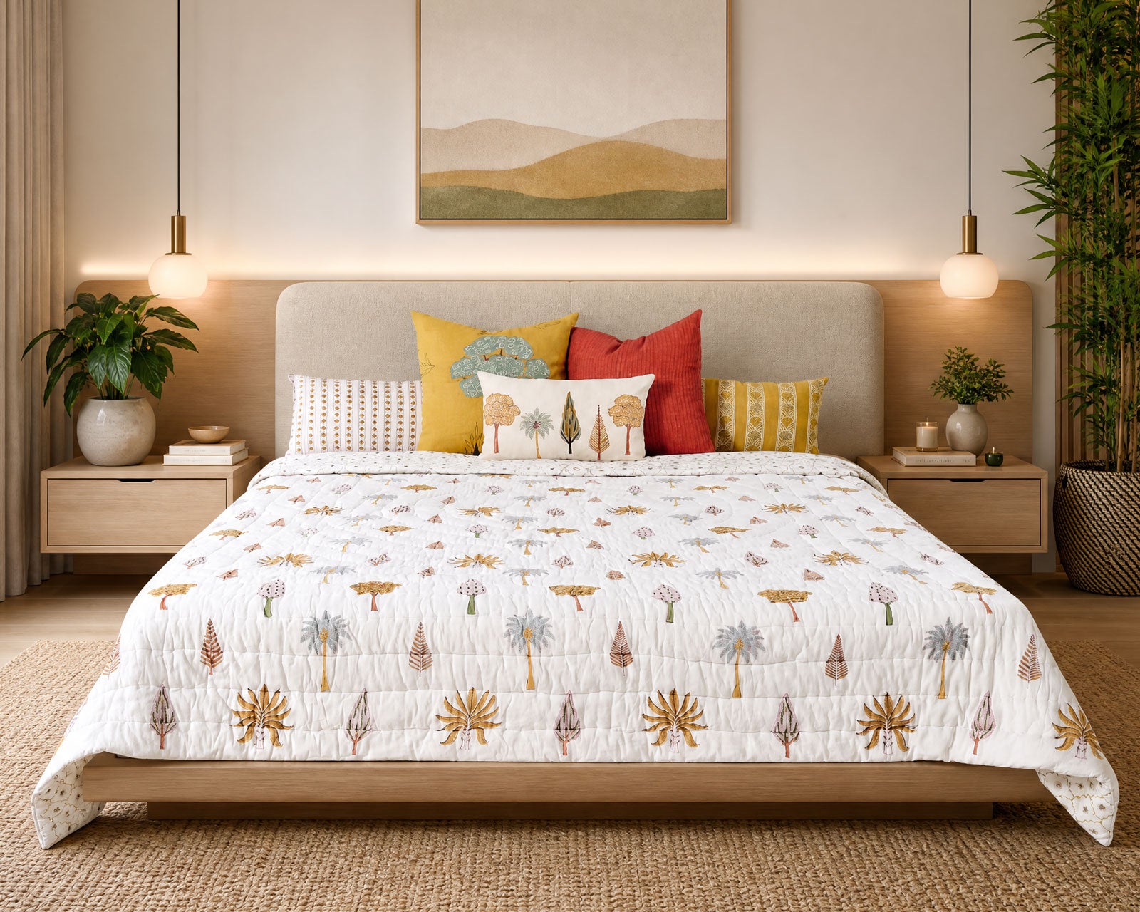 Iyarkai Hand Block-Printed Quilt