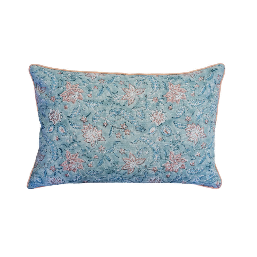 Aranyani Azure cotton cushion cover rectangular 60x40cm - Lumbar