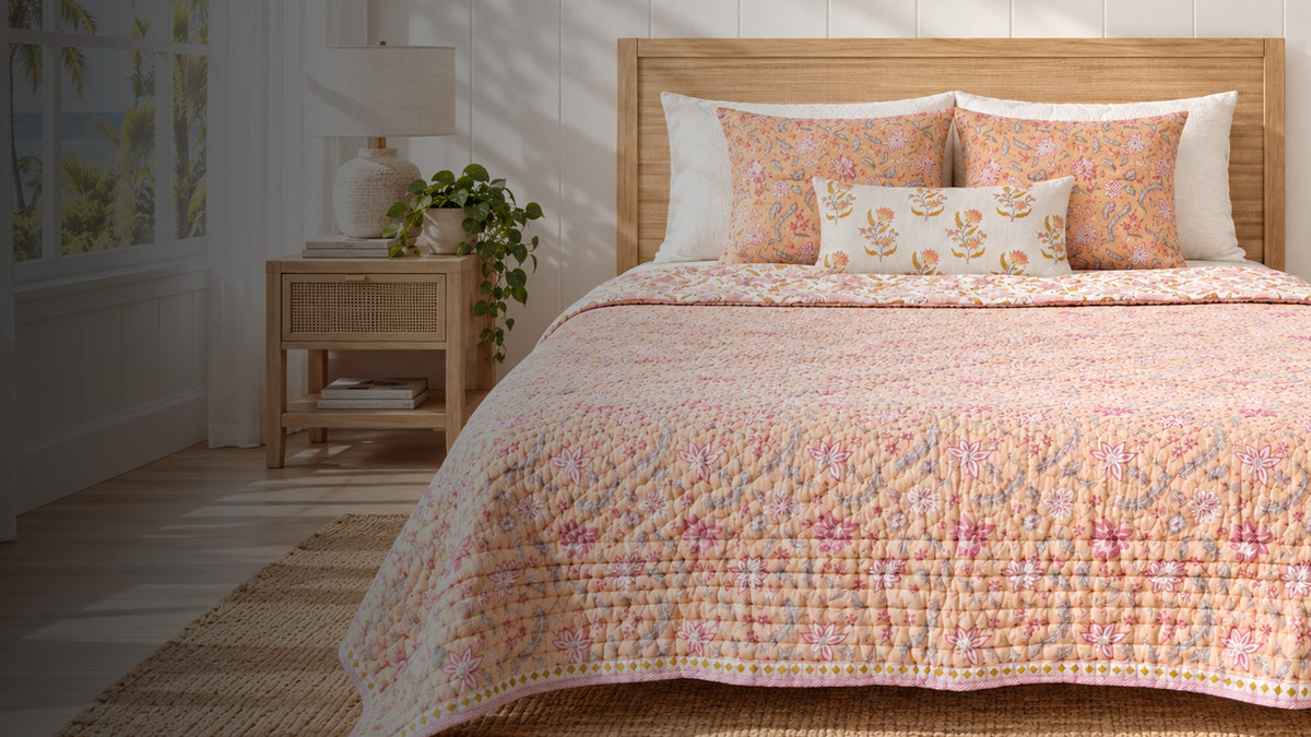 aranyani blush cotton quilt