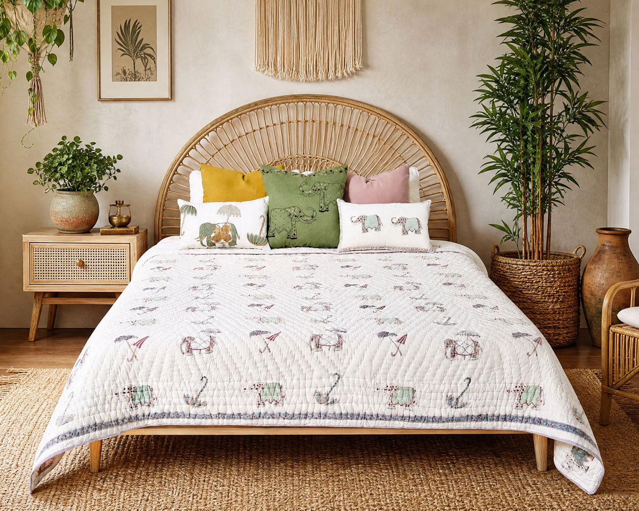 Haathee Handblock Printed Quilt