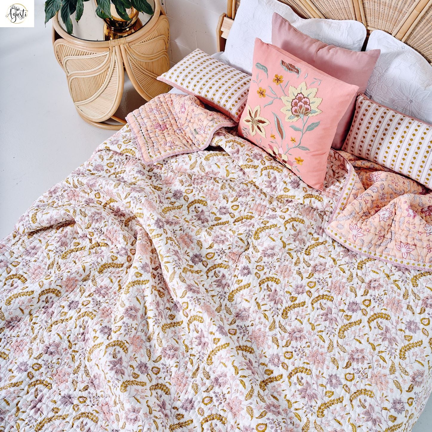 Aranyani Handblock Printed Quilt