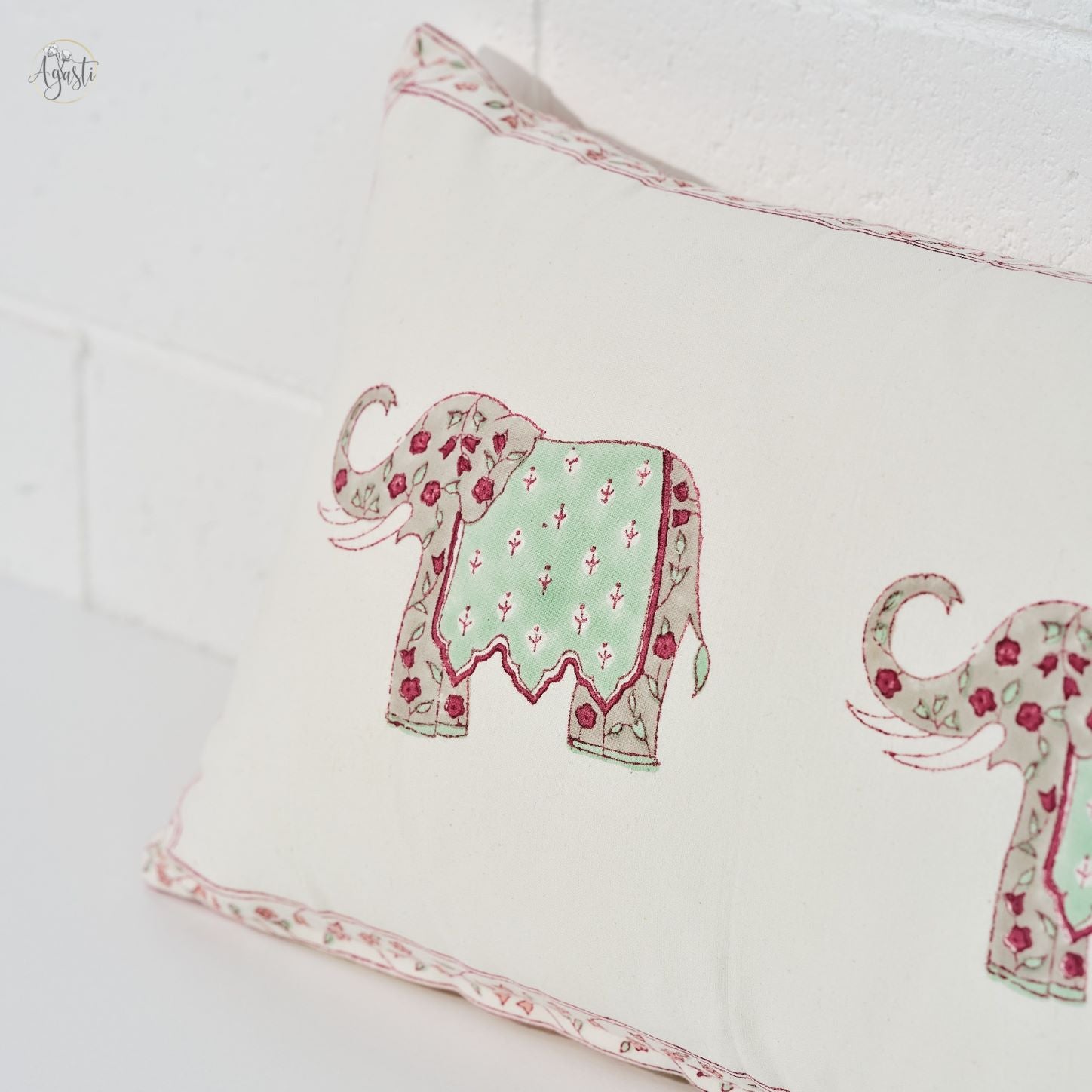 elephant cushion cover cotton close up