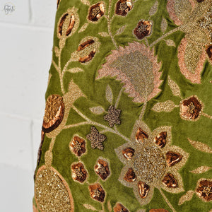 Hand embroidered motifs luxury cushion cover