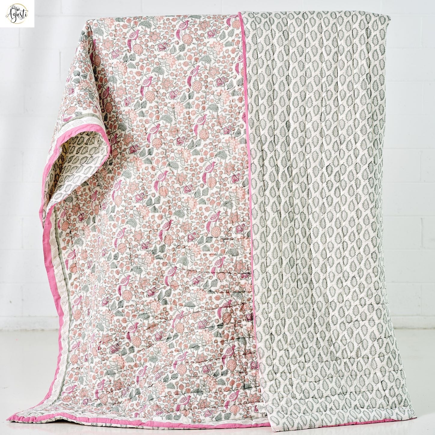 Lemuria Handblock Printed Quilt