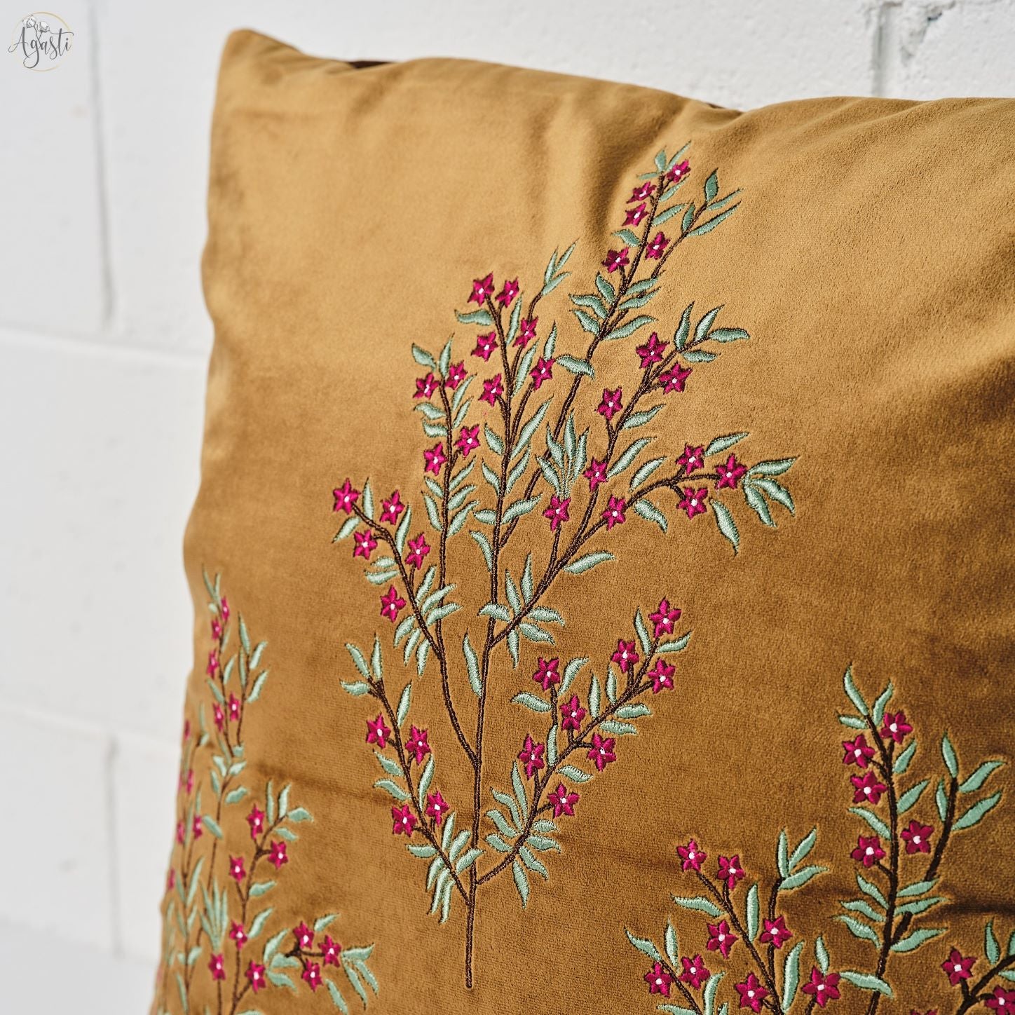 Velvet cushion cover close up