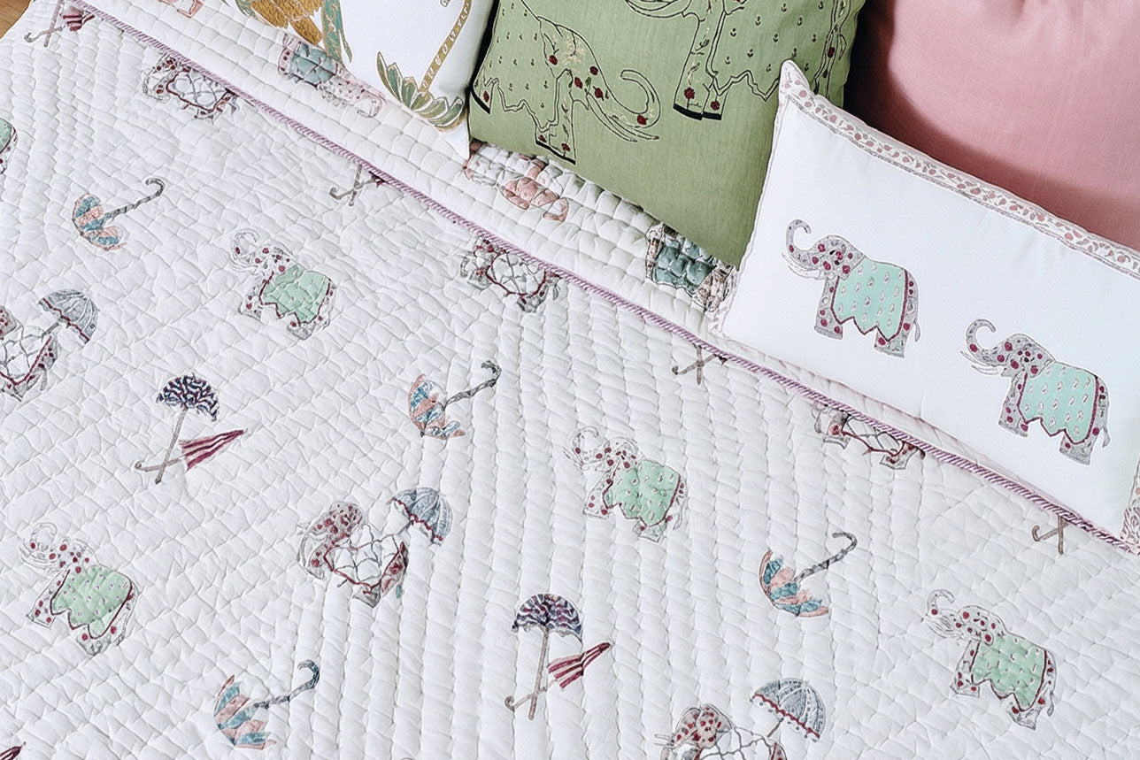 elephant design quilt