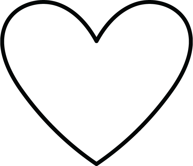 A simple black heart outline on a plain white background.