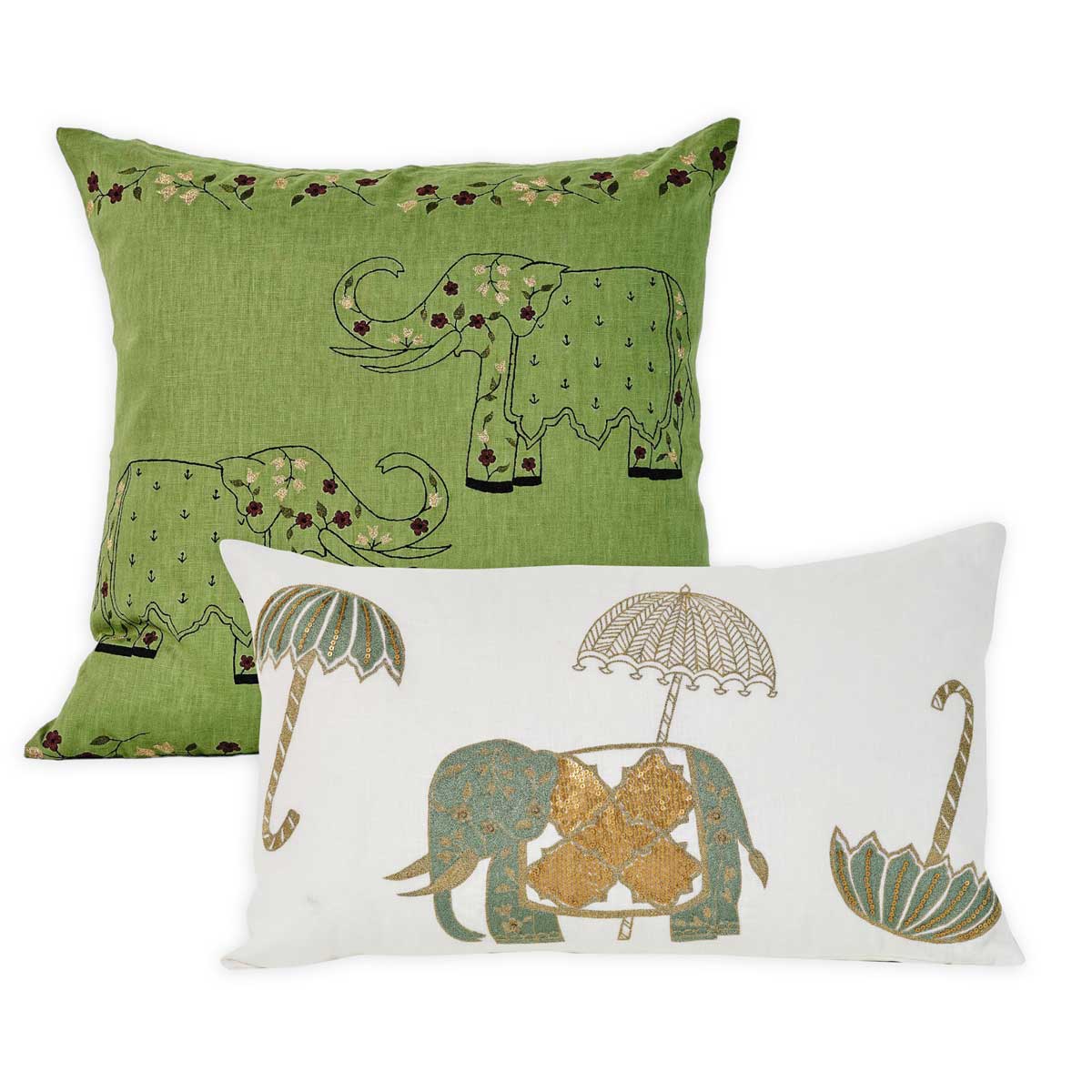 Haathee Embroidered Cushion Set of 2