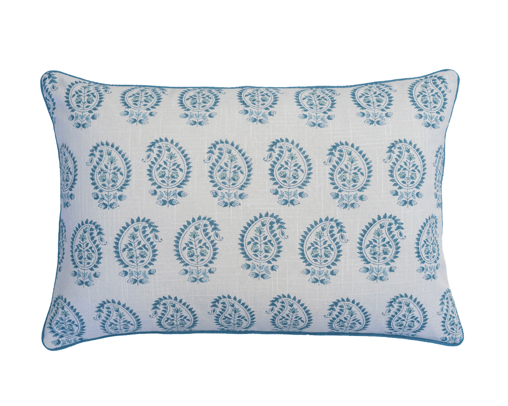 Amara paisley cotton cushion cover rectangular 50x30cm
