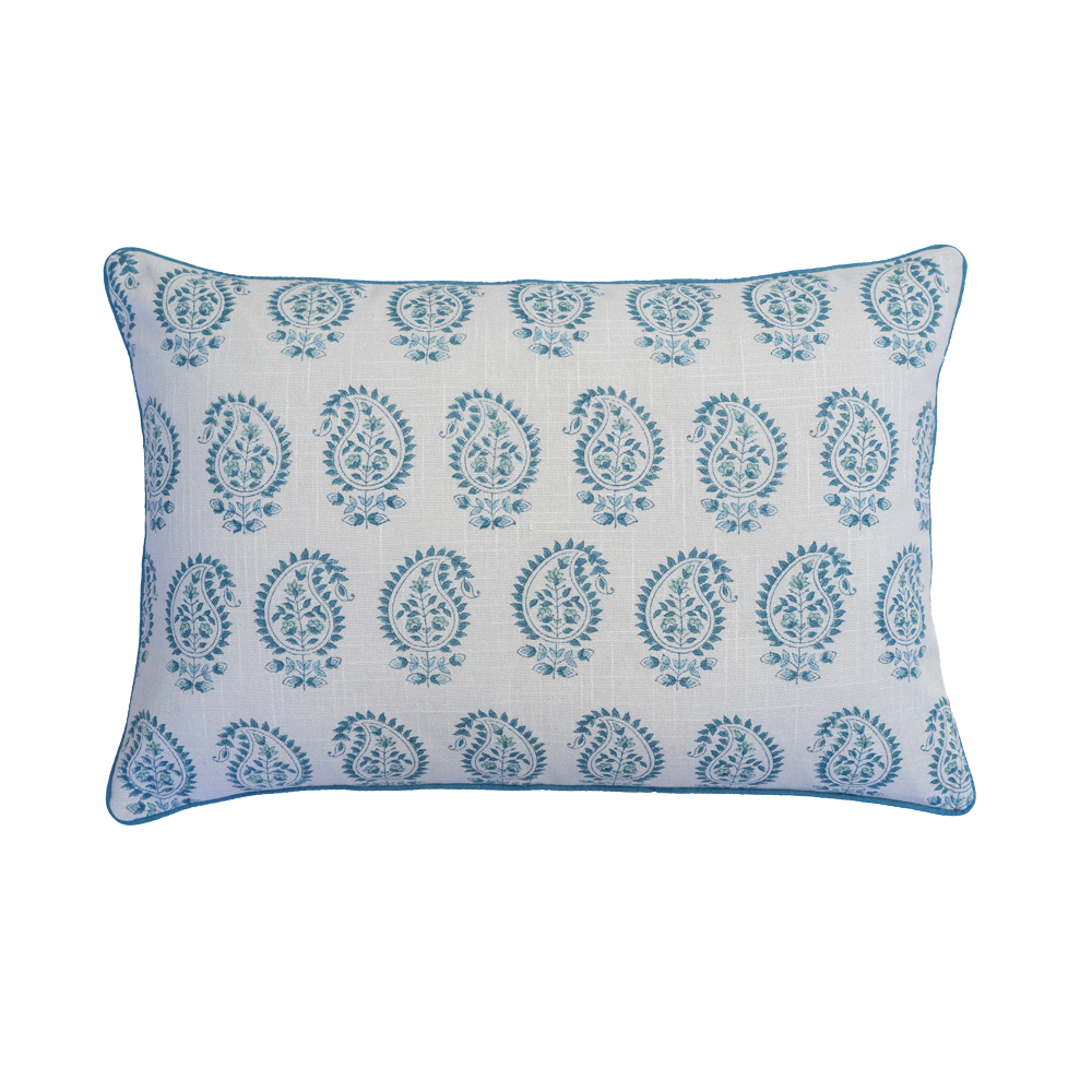 Amara paisley cotton cushion cover rectangular 60x40cm - Lumbar