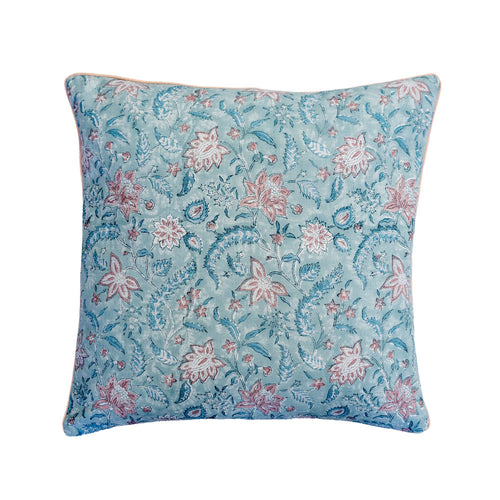Aranyani Azure cotton cushion cover square 55x55cm