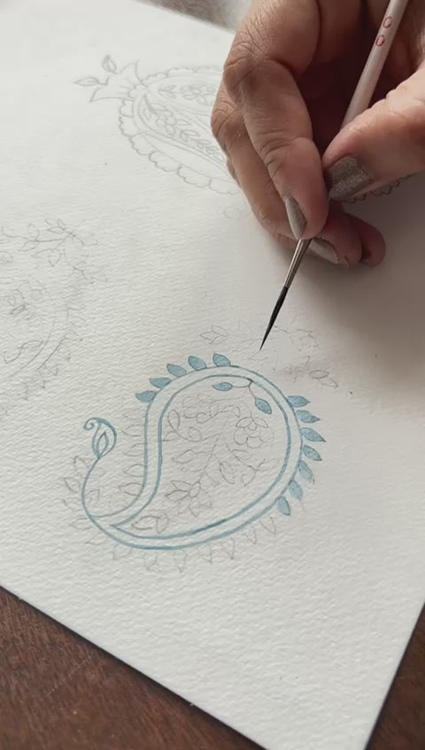 drawing paisley motif