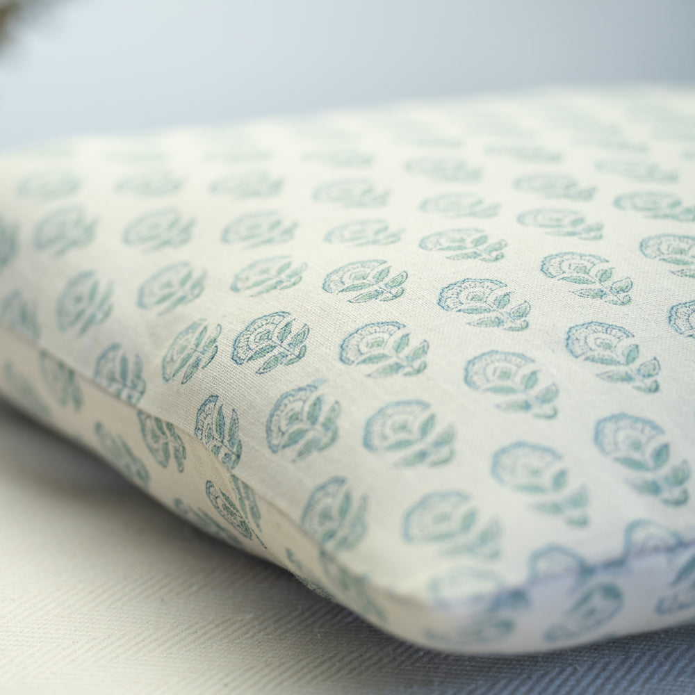 Seva cushion cover corner stitching detail