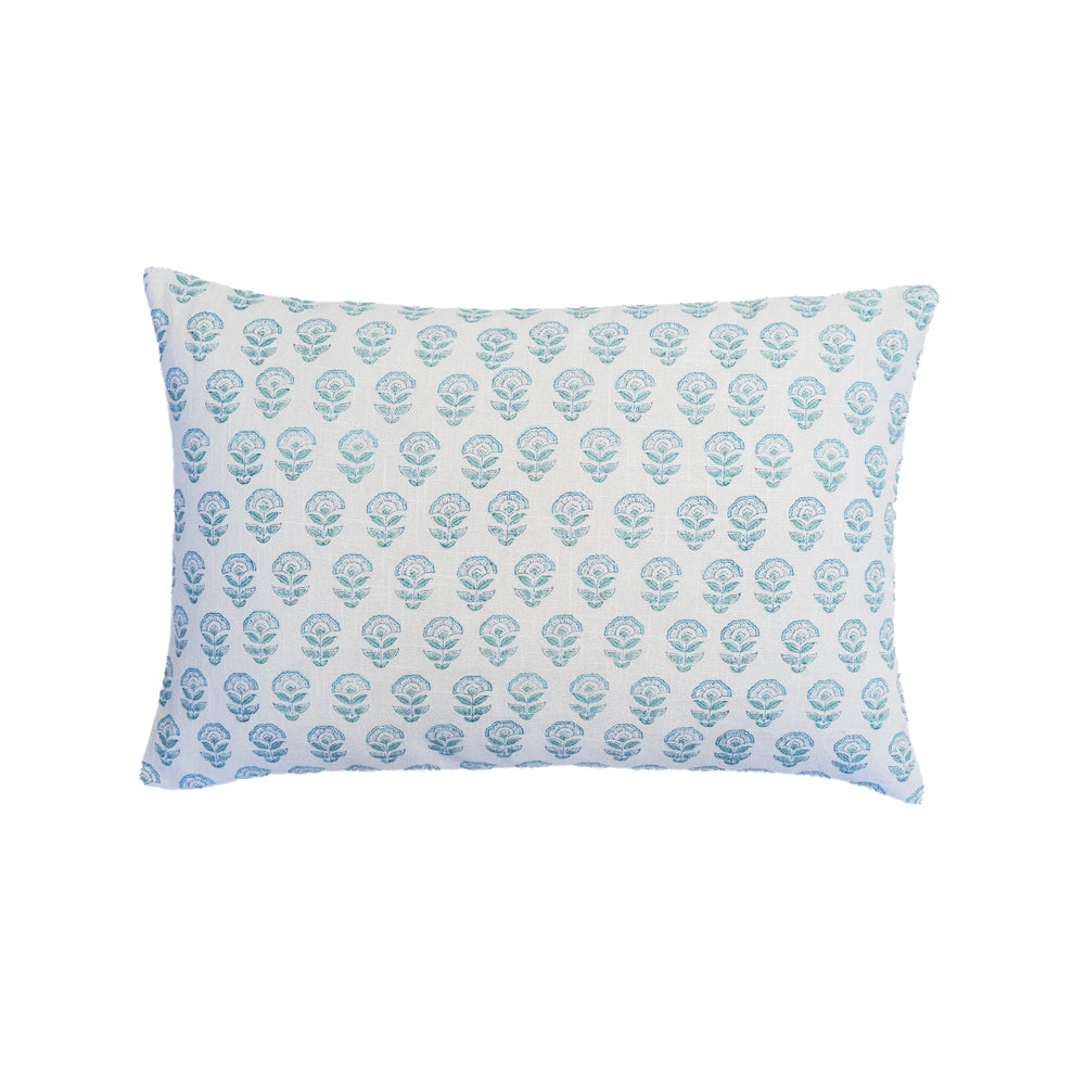 Seva hand block-printed cushion cover rectangular view